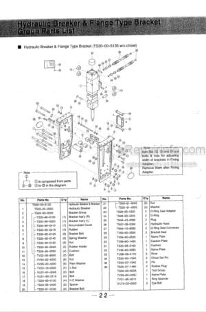 Photo 9 - Takeuchi TKB3000 TKB3000S Instruction Manual And Parts List Hydraulic Breaker
