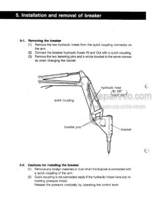 Photo 5 - Takeuchi TKB71 TKB71S Instruction Manual And Parts List Hydraulic Breaker