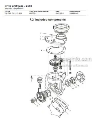 Photo 7 - Toyota 7SLL12.5 To 7SLL16F Service Manual Powered Pallet Stacker 222641-040 SN711956-