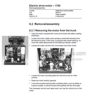 Photo 3 - Toyota LOP20 Service Manual Order Picking Truck 216868-040 SN545874-